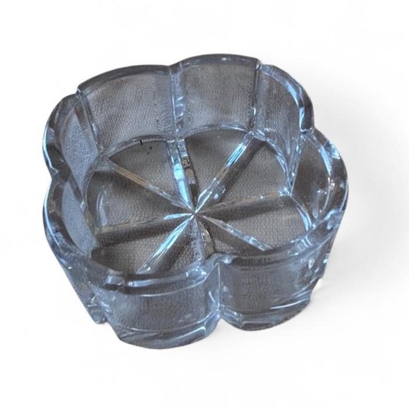 Other - Vintage Clear Pressed Glass Flower Clover Trinket Candy Dish Bowl 4.5" Starburst